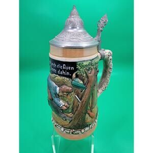 King DBGM W. Germany Beer Stein "Durch Die Walder Zog Ich Leichten"